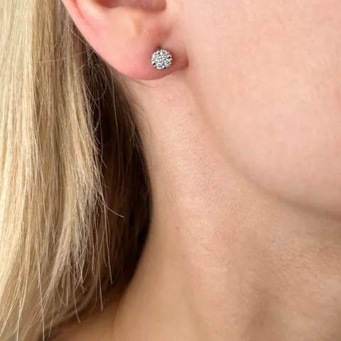 Echten Diamantohrringe in 14 Karat Weißgold mit Diamanten