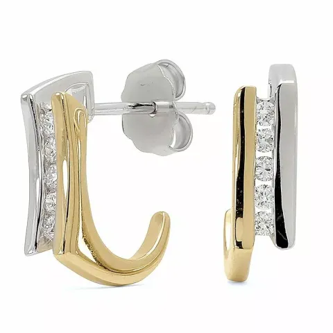 Diamant Ohrstecker in 14 Karat Gold und Weißgold mit Diamant