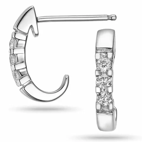 Diamant Halbkreolen in 14 Karat Weißgold mit Diamanten