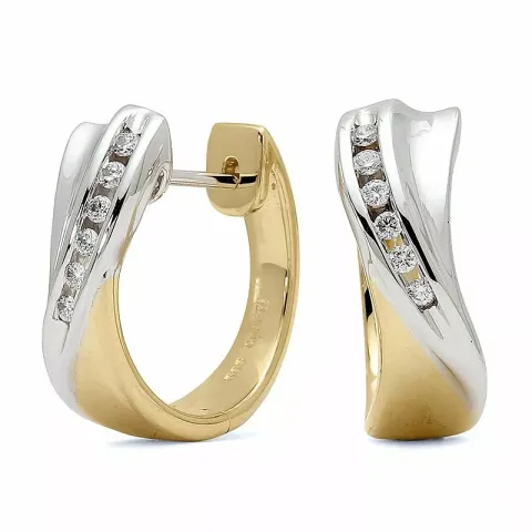 16 mm Kreole in 14 Karat Gold und Weißgold mit Diamant