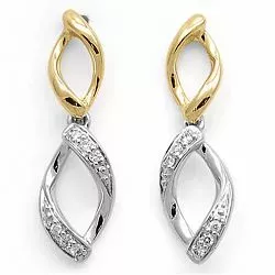 infinity Diamantohrringe in 14 Karat Gold und Weißgold mit Diamant 