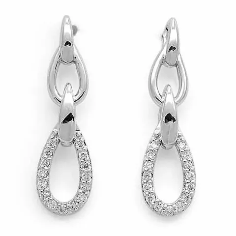 Tropfen Diamantohrringe in 14 Karat Weißgold mit Diamanten