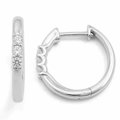 16 mm Diamant Kreole in 14 Karat Weißgold mit Diamant