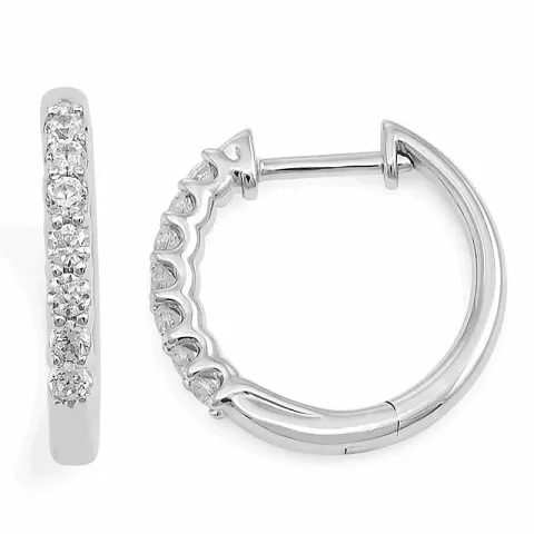 16 mm diamant kreole in 14 karat weißgold mit diamanten