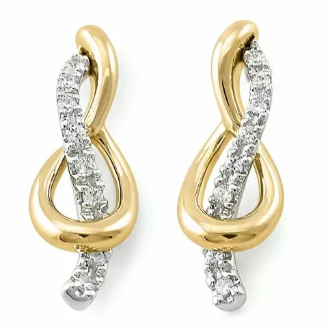 Schlüssel Diamantohrringe in 14 Karat Gold und Weißgold mit Diamant 