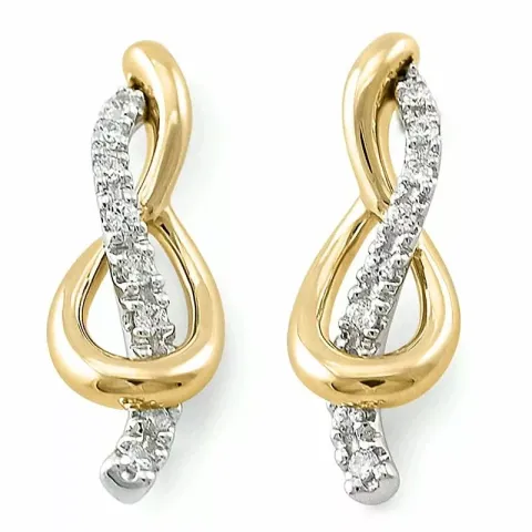 Schlüssel Diamantohrringe in 14 Karat Gold und Weißgold mit Diamant