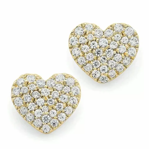 Herz diamantohrringe in 14 karat gold mit diamanten