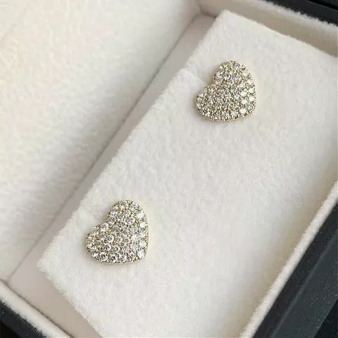 Herz diamantohrringe in 14 karat gold mit diamanten 