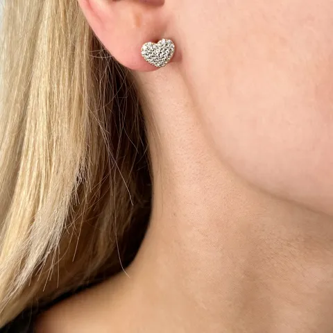Herz diamantohrringe in 14 karat gold mit diamanten