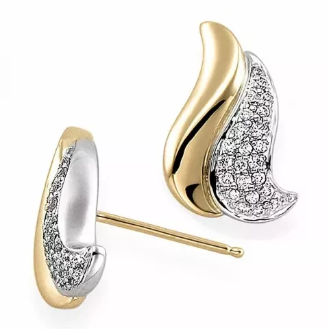Diamant Diamantohrringe in 14 Karat Gold und Weißgold mit Diamanten 