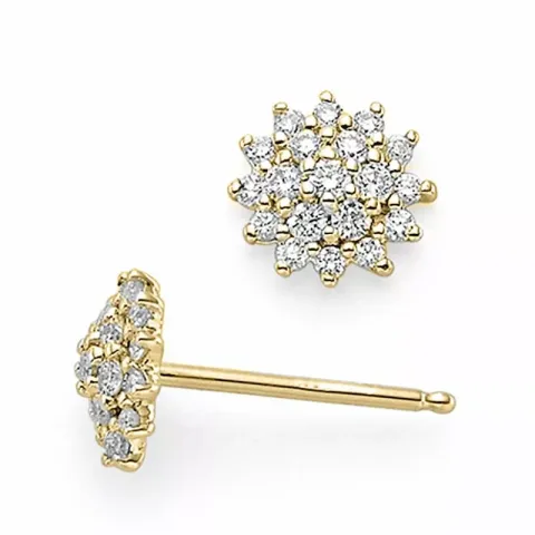 Stern diamant ohrstecker in 14 karat gold mit diamanten
