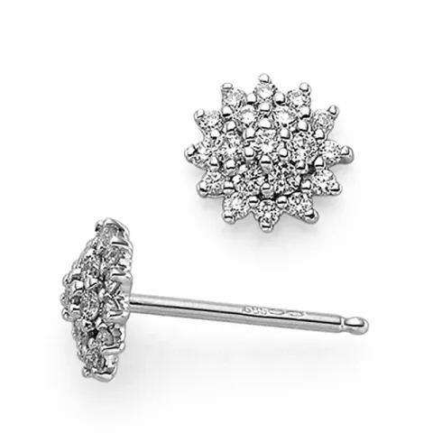 Stern Diamant Ohrstecker in 14 Karat Weißgold mit Diamanten