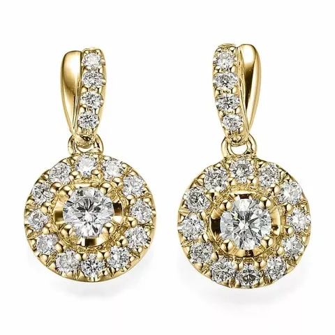 runden Diamant Ohrringe in 14 Karat Gold mit Diamant