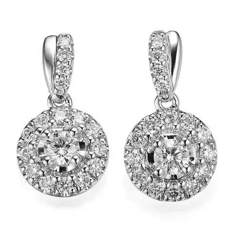 Echten diamant ohrstecker in 14 karat weißgold mit diamanten