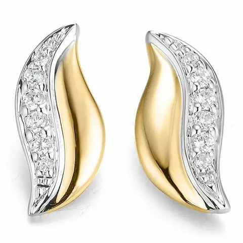 Diamant Ohrstecker in 14 Karat Gold und Weißgold mit Diamant