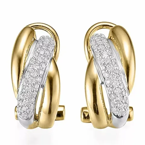 Diamant Ohrringe in 14 Karat Gold und Weißgold mit Diamant
