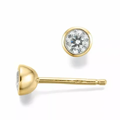 runden Diamant Solitärohrstecker in 14 Karat Gold mit Diamant
