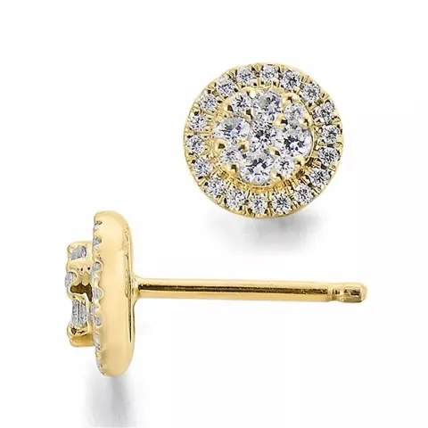 runden Diamantohrringe in 14 Karat Gold mit Diamant