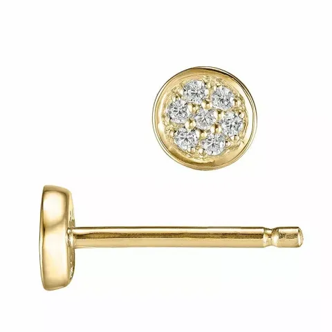 kleinen runden Diamant Ohrstecker in 14 Karat Gold mit Diamant