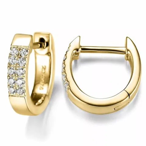 12 mm Diamant Kreole in 14 Karat Gold mit Diamant 