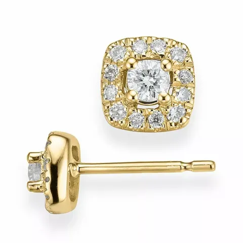 viereckigem weißen Brillantohrringen in 14 Karat Gold mit Diamant