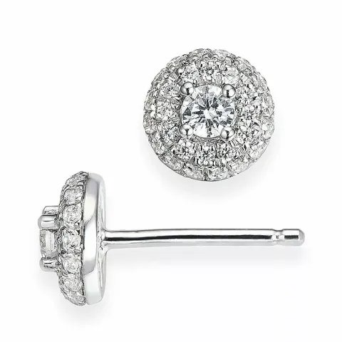 runden Diamant Ohrstecker in 14 Karat Weißgold mit Diamant und Diamant
