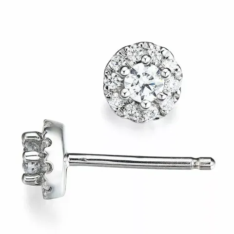 runden Diamant Ohrstecker in 14 Karat Weißgold mit Diamant und Diamant