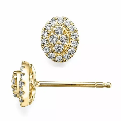 ovalen Diamantohrringe in 9 Karat Gold mit Diamant 