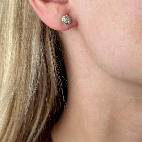ovalen Diamantohrringe in 9 Karat Gold mit Diamant 