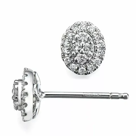 ovalen Diamantohrringe in 14 Karat Weißgold mit Diamant