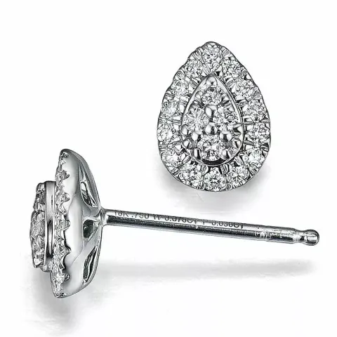 Tropfen Brillantohrringen in 14 Karat Weißgold mit Diamanten