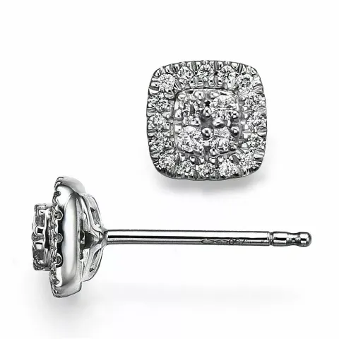 viereckigem Brillantohrringen in 14 Karat Weißgold mit Diamant