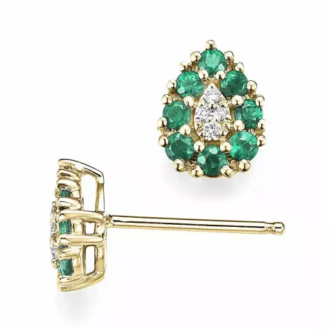 Tropfen smaragd diamantohrringe in 14 karat gold mit diamanten und smaragden 