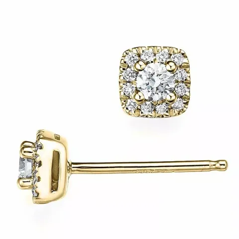 viereckigem Diamant Ohrstecker in 14 Karat Gold mit Diamant