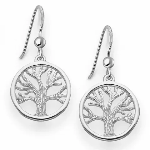 Runden Lebensbaum Ohrringe in Silber