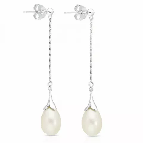 Lange Perle Ohrringe in Silber