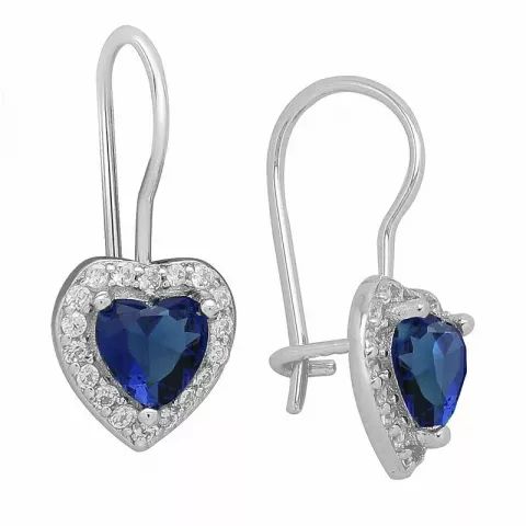 blauem Herz Ohrringe in Silber