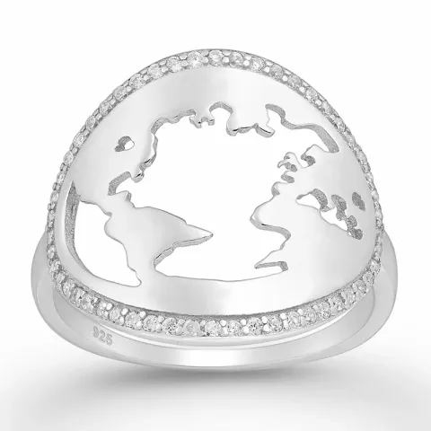 world Ring aus Silber