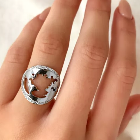 world Ring aus Silber