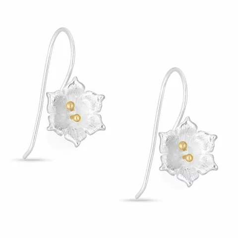 Blumen Ohrringe in Silber mit vergoldetem Silber