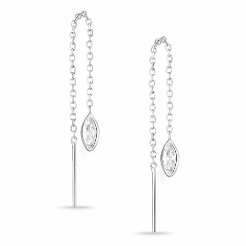 lange ketten ohrringe in Silber