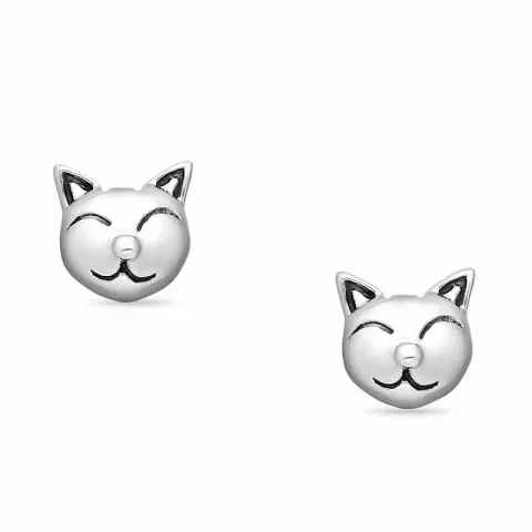 Katzen Ohrstecker in Silber