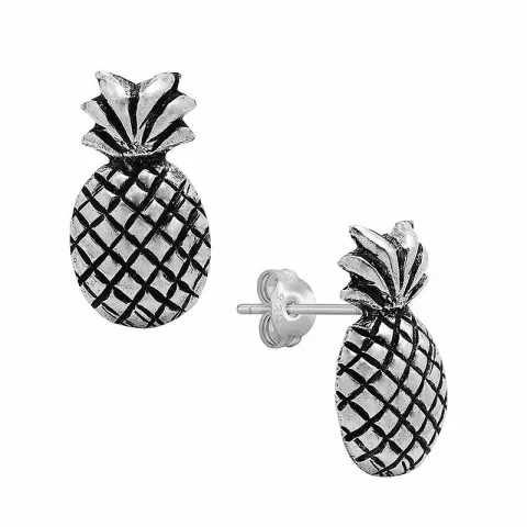 Ananas Ohrstecker in Silber