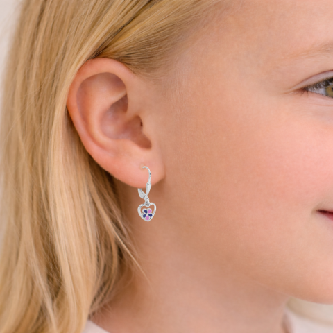 Herz Blumen Ohrringe in Silber - Little Ones
