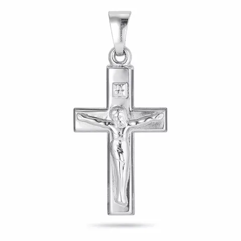 23 x 13 MM Kreuz mit Jesus Anhänger aus Silber