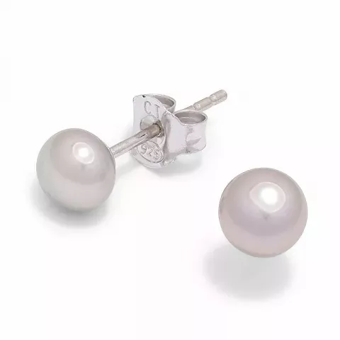 5-5,5 mm grauem perle ohrstecker in silber