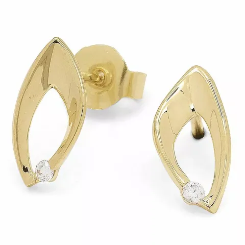 Goldohrstecker in 9 Karat Gold mit 