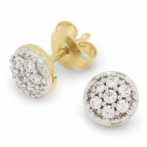 runden Ohrringe in 9 Karat Gold mit Rhodium mit