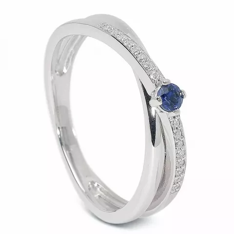 Echten blauem Saphir Ring aus 9 Karat Weißgold