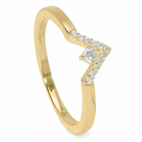 Elegant V Zirkon Ring aus 9 Karat Gold